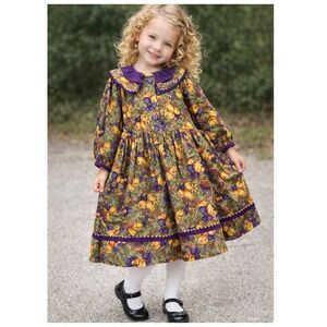 Vintage Wee Clancy Wendy Golden Harvest dress Size 6 pears plums apples collared